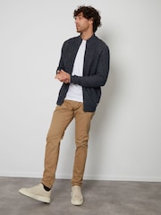 Threadbare Navy Grey Zip Up Cardigan - Image 3 of 5