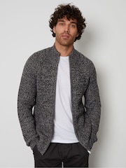 Threadbare Grey Grey Zip Up Cardigan - Image 1 of 4