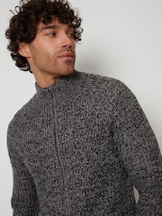 Threadbare Grey Grey Zip Up Cardigan - Image 4 of 4