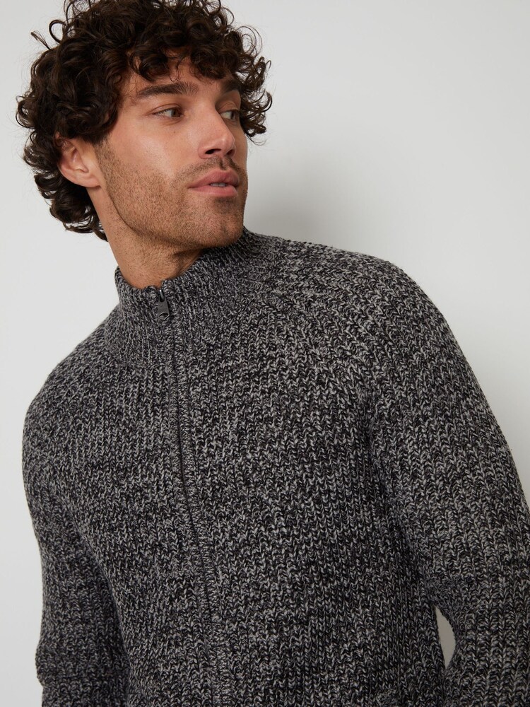 Threadbare Grey Grey Zip Up Cardigan - Image 4 of 4