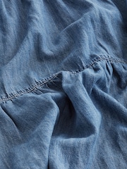 Blue Tiered Lightweight Denim Maxi Skirt - Image 6 of 6