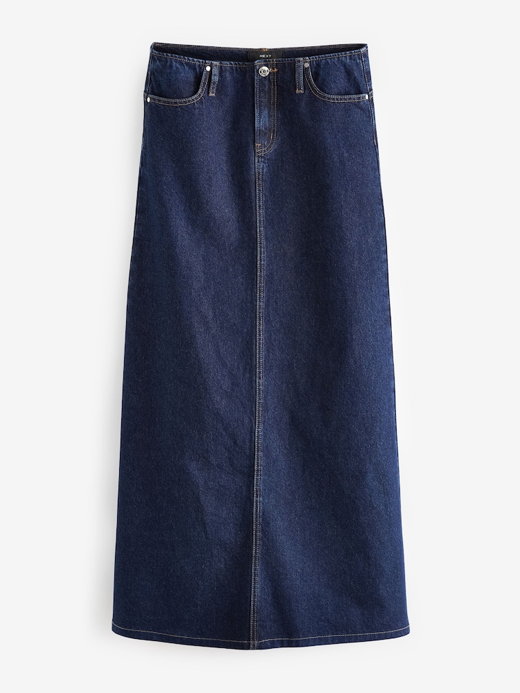 Rinse Blue Denim Maxi Skirt - Image 2 of 5