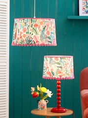 Lucy Tiffney Pink Floral RicRac Easyfit Lamp Shade - Image 1 of 8