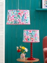 Lucy Tiffney Pink Floral RicRac Easyfit Lamp Shade - Image 2 of 8