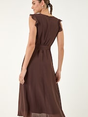 Roman Chiffon Frill Front Midi Dress - Image 3 of 5