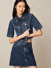 Rinse Blue Denim Mini Skirt - Image 1 of 7