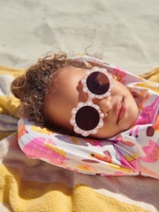 Peach Pink Flower Sunglasses - Image 2 of 9