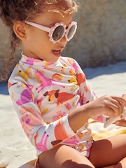 Peach Pink Flower Sunglasses - Image 3 of 9