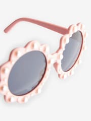 Peach Pink Flower Sunglasses - Image 7 of 9