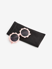 Peach Pink Flower Sunglasses - Image 9 of 9