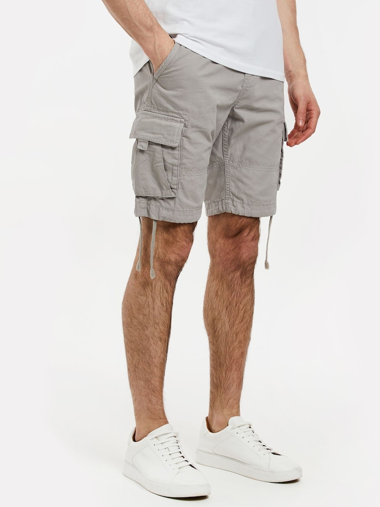 Threadbare Light Grey Cargo Shorts - Image 1 of 4 Threadbare Light Grey Cargo Shorts - Image 1 of 4