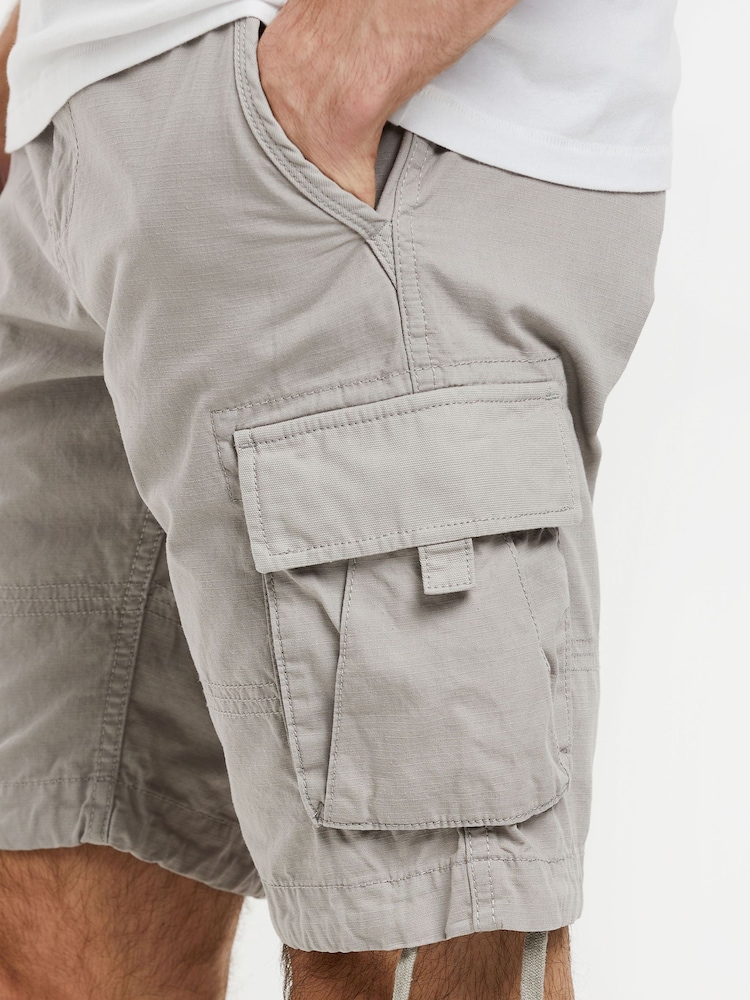 Threadbare Light Grey Cargo Shorts - Image 4 of 4 Threadbare Light Grey Cargo Shorts - Image 4 of 4