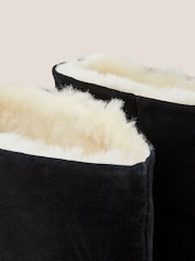 White Stuff Enya Leather Fur Knee Black Boots - Image 4 of 4