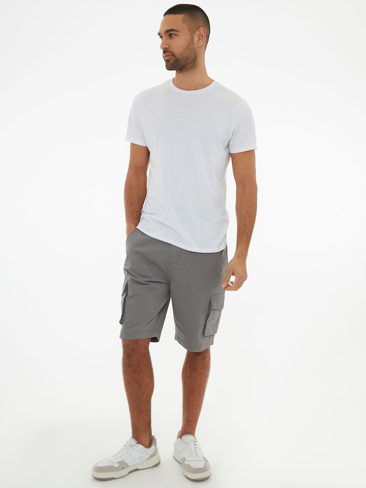 Threadbare Grey 100% Cotton Cargo Shorts - Image 3 of 4