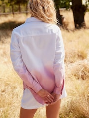 Pink Dip Dye Oversized Denim Shirt - Image 3 of 6