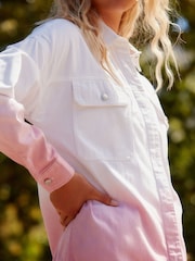 Pink Dip Dye Oversized Denim Shirt - Image 4 of 6