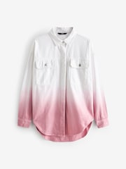 Pink Dip Dye Oversized Denim Shirt - Image 5 of 6