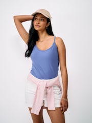 Crew Clothing Blue Strappy Cotton Modal Cami Vest - Image 1 of 5