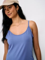 Crew Clothing Blue Strappy Cotton Modal Cami Vest - Image 3 of 5