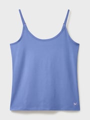 Crew Clothing Blue Strappy Cotton Modal Cami Vest - Image 5 of 5