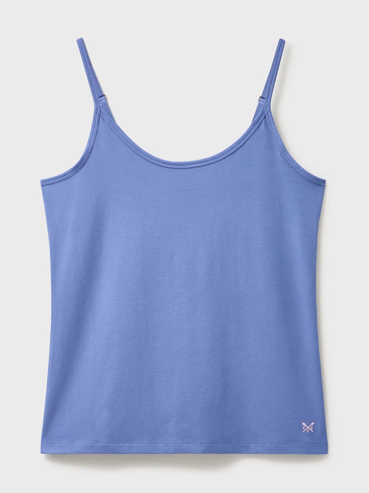 Crew Clothing Blue Strappy Cotton Modal Cami Vest - Image 5 of 5 Crew Clothing Blue Strappy Cotton Modal Cami Vest - Image 5 of 5