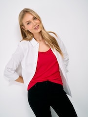 Crew Clothing Red Strappy Cotton Modal Cami Vest - Image 1 of 5