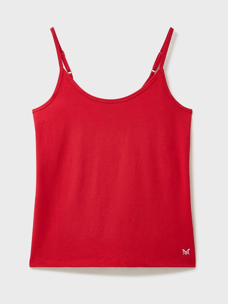 Crew Clothing Red Strappy Cotton Modal Cami Vest - Image 5 of 5 Crew Clothing Red Strappy Cotton Modal Cami Vest - Image 5 of 5