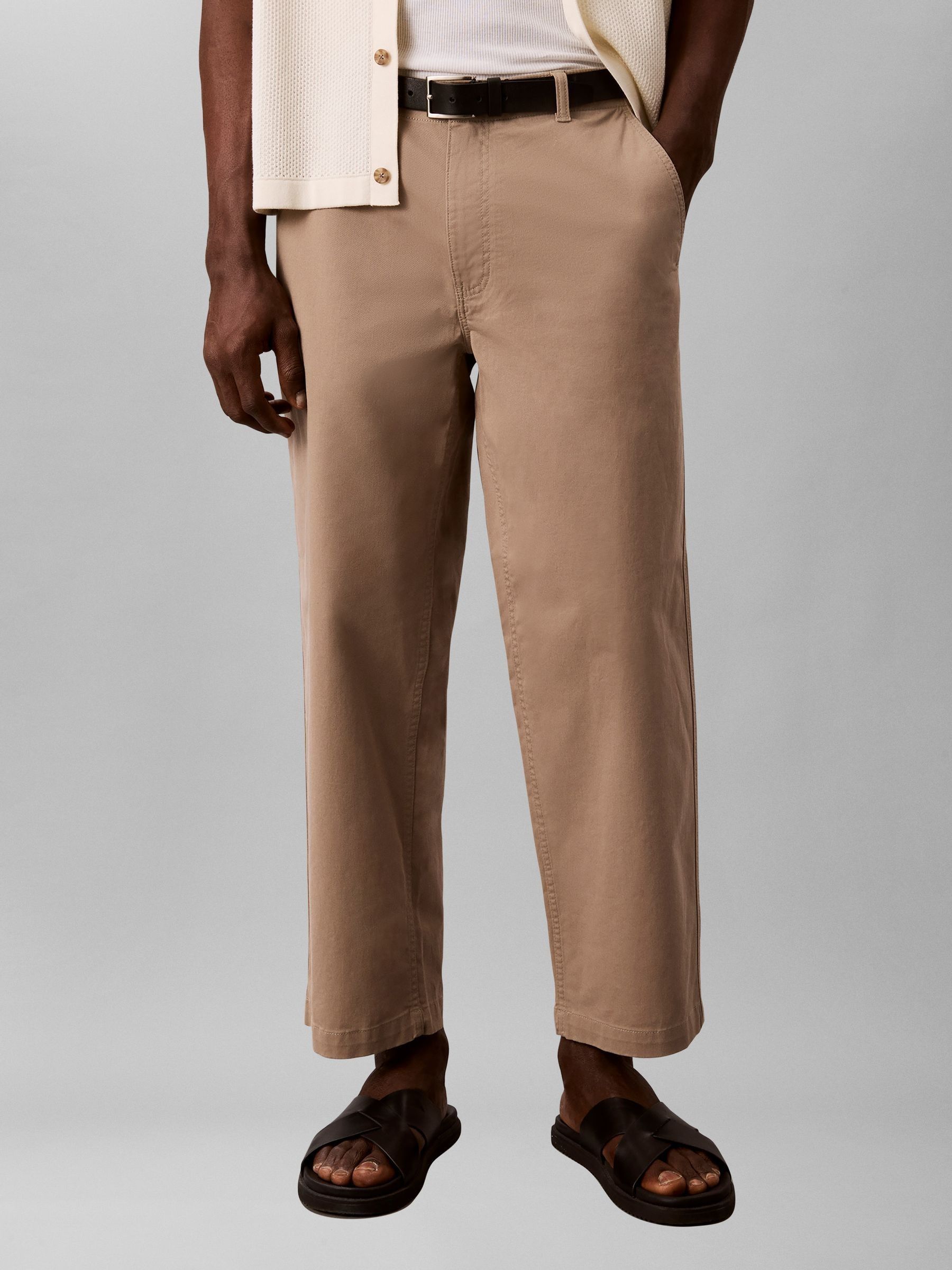 Buy Calvin Klein Brown 90s Loose Cropped Chino Trousers from Next USA