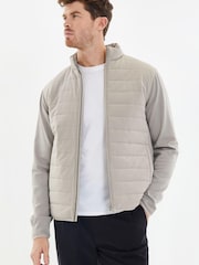 Threadbare Grey Luxe Quilted Hybrid Jacket - Image 1 of 1