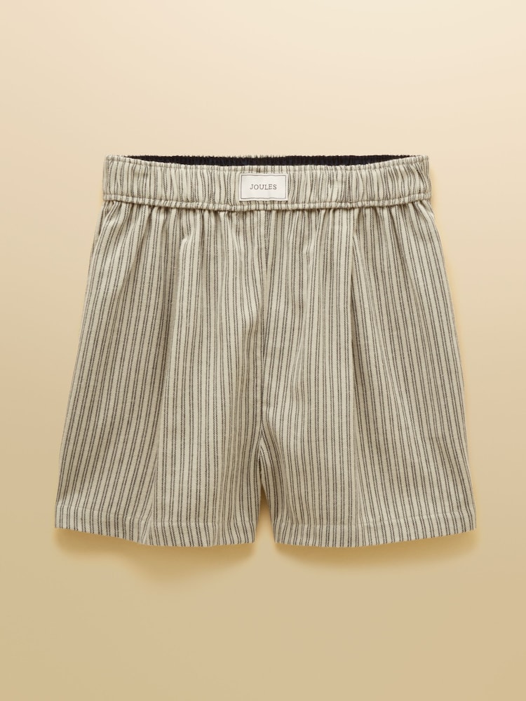Joules Amara Navy Stripe Pull on Flannel Shorts - Image 7 of 7 Joules Amara Navy Stripe Pull on Flannel Shorts - Image 7 of 7