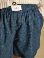 Joules Amara Navy Check Pull on Flannel Shorts - Image 4 of 8