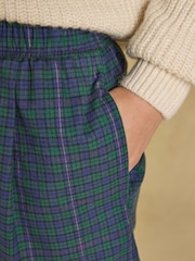Joules Amara Navy Check Pull on Flannel Shorts - Image 6 of 8
