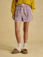 Joules Amara Red Check Pull on Flannel Shorts - Image 1 of 8