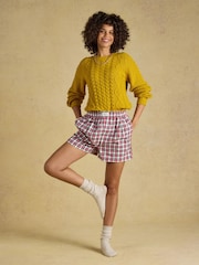 Joules Amara Red Check Pull on Flannel Shorts - Image 4 of 8