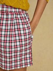 Joules Amara Red Check Pull on Flannel Shorts - Image 5 of 8