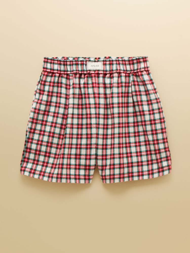 Joules Amara Red Check Pull on Flannel Shorts - Image 8 of 8
