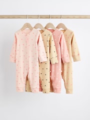 Pink 4 Pack Baby Footless Sleepsuits (0mths-3yrs) - Image 1 of 7
