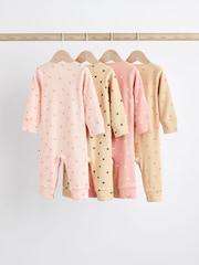 Pink 4 Pack Baby Footless Sleepsuits (0mths-3yrs) - Image 2 of 7