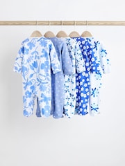 Blue Baby Footed 100% Cotton Sleepsuits 5 Pack (0mths-2yrs) - Image 2 of 14