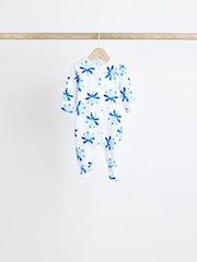 Blue Baby Footed 100% Cotton Sleepsuits 5 Pack (0mths-2yrs) - Image 7 of 14