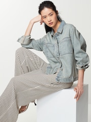 Blue Tinted Patch Pocket Denim Jacket - Image 1 of 6