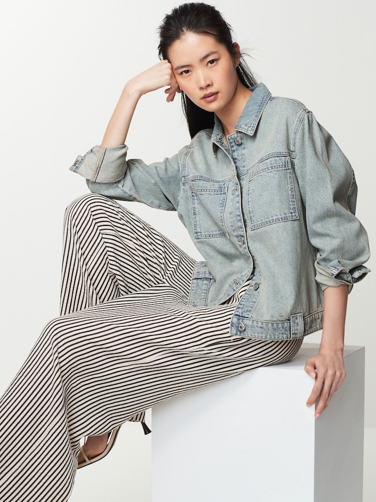 Blue Tinted Patch Pocket Denim Jacket - Image 1 of 6
