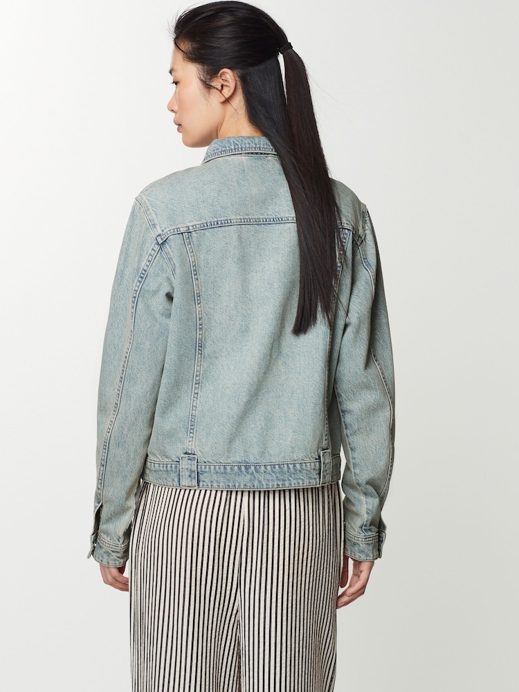 Blue Tinted Patch Pocket Denim Jacket - Image 3 of 6