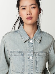 Blue Tinted Patch Pocket Denim Jacket - Image 4 of 6