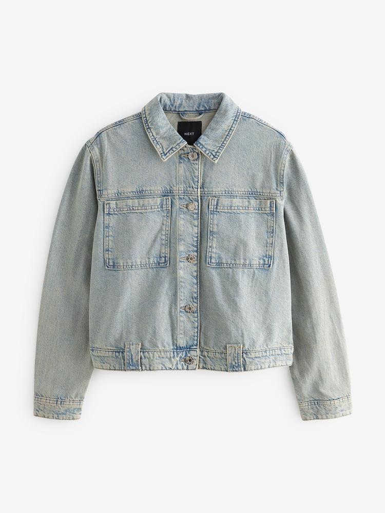 Blue Tinted Patch Pocket Denim Jacket - Image 5 of 6
