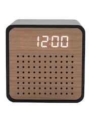 Widdop Brown Wooden Alarm Clock with Bluetooth Speaker - Image 5 of 5