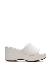 Clarks White Leather Manon Glide Sandals - Image 1 of 7