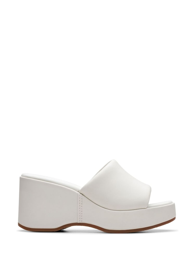 Clarks White Leather Manon Glide Sandals - Image 1 of 7
