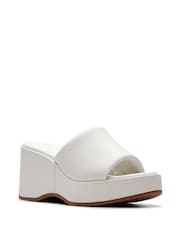 Clarks White Leather Manon Glide Sandals - Image 3 of 7