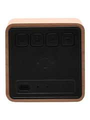 Widdop White Wooden Alarm Clock with Bluetooth Speaker - Image 4 of 5